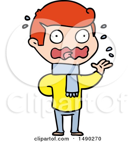 Clipart Cartoon Man Totally Stressed out by lineartestpilot