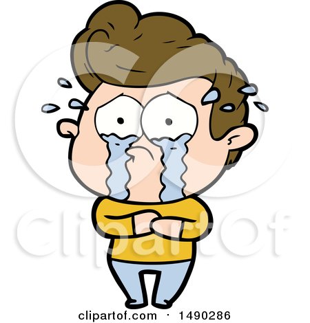 Clipart Cartoon Crying Man by lineartestpilot