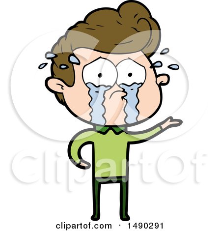 Clipart Cartoon Crying Man by lineartestpilot