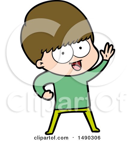 Clipart Happy Cartoon Boy by lineartestpilot
