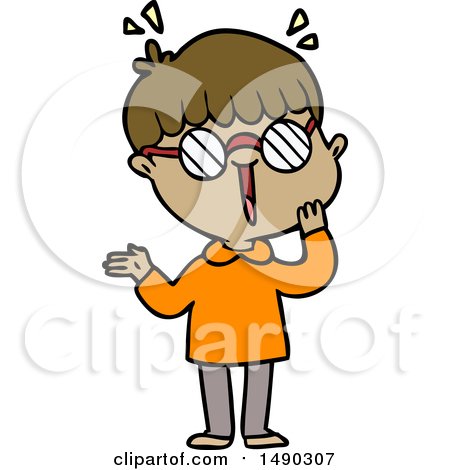 Clipart Cartoon Boy Realizing Something Amazing by lineartestpilot