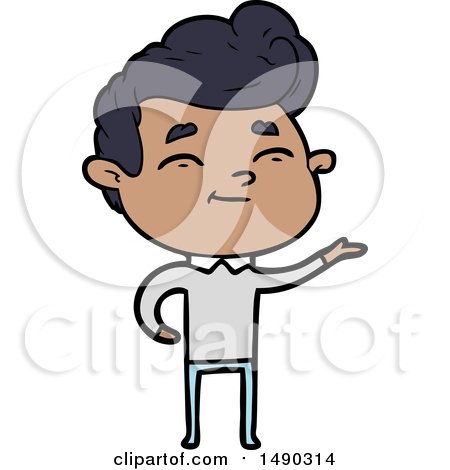 Clipart Happy Cartoon Man by lineartestpilot