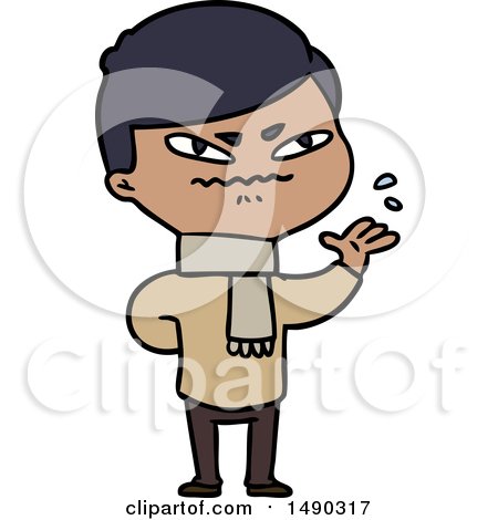 Clipart Cartoon Angry Man by lineartestpilot