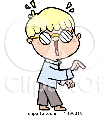 Clipart Cartoon Boy Wearing Spectacles by lineartestpilot