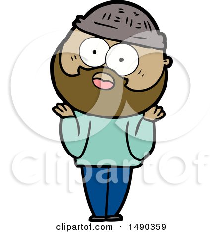 Clipart Cartoon Bearded Man by lineartestpilot