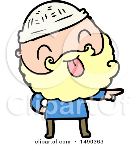 Clipart Man with Beard Sticking out Tongue by lineartestpilot