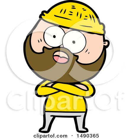 Clipart Cartoon Surprised Bearded Man by lineartestpilot
