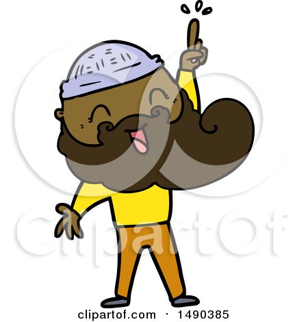 Clipart Happy Bearded Man with Great Idea by lineartestpilot