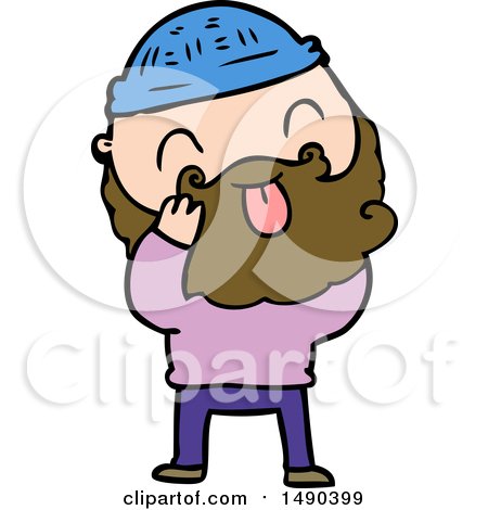 Clipart Man with Beard Sticking out Tongue by lineartestpilot