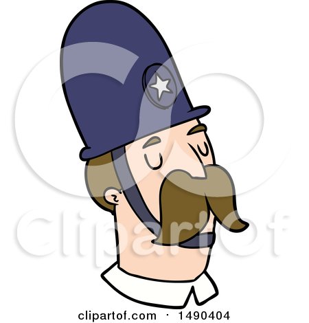 Clipart Cartoon Policeman with Mustache by lineartestpilot