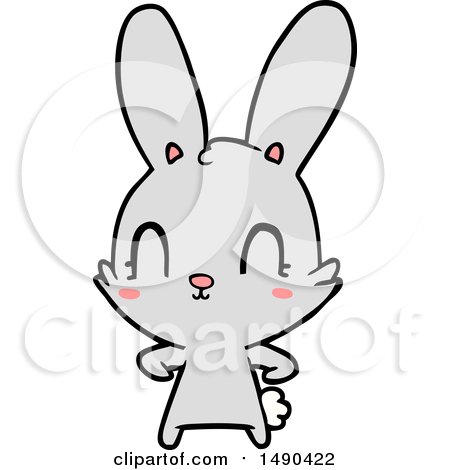 Clipart Cute Cartoon Rabbit by lineartestpilot