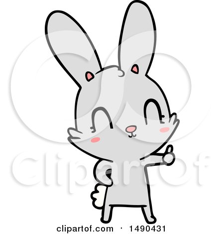 Clipart Cute Cartoon Rabbit by lineartestpilot