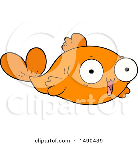 Clipart Happy Goldfish Cartoon by lineartestpilot