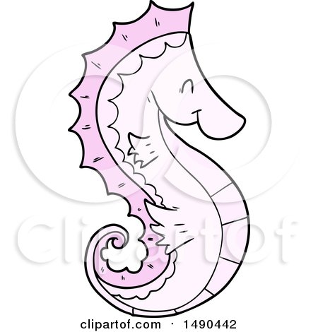 Clipart Cartoon Sea Horse by lineartestpilot