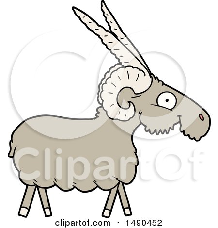 Animal Clipart Cartoon Goat by lineartestpilot