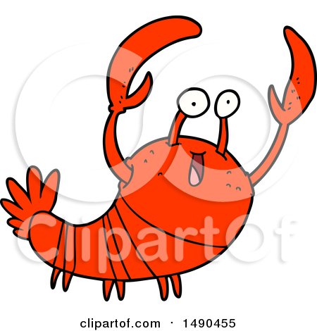 Animal Clipart Cartoon Lobster by lineartestpilot
