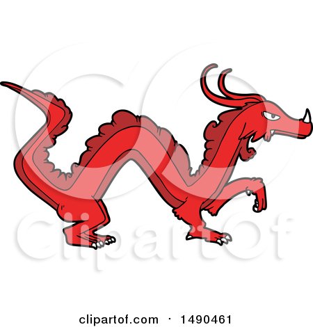 Animal Clipart Cartoon Dragon by lineartestpilot