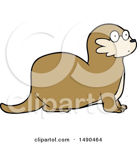 Animal Clipart Cartoon Otter by lineartestpilot