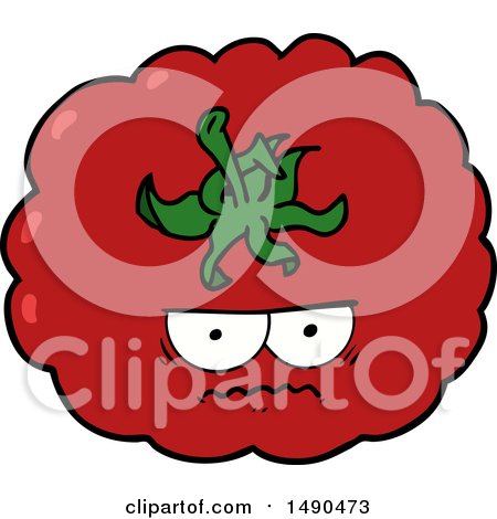 Clipart Cartoon Angry Tomato by lineartestpilot