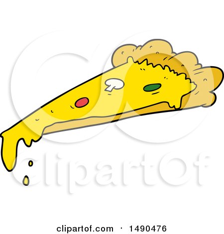 Clipart Cartoon Slice of Pizza by lineartestpilot