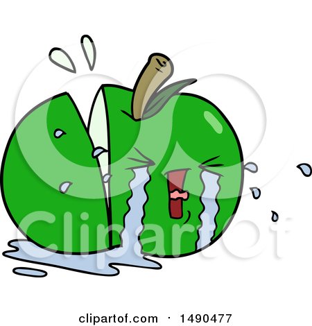 Clipart Cartoon Apple Crying by lineartestpilot