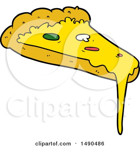 Clipart Cartoon Slice of Pizza by lineartestpilot