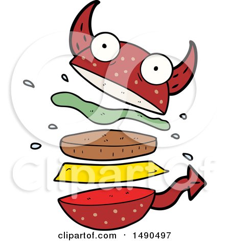 Clipart Cartoon Amazing Burger by lineartestpilot