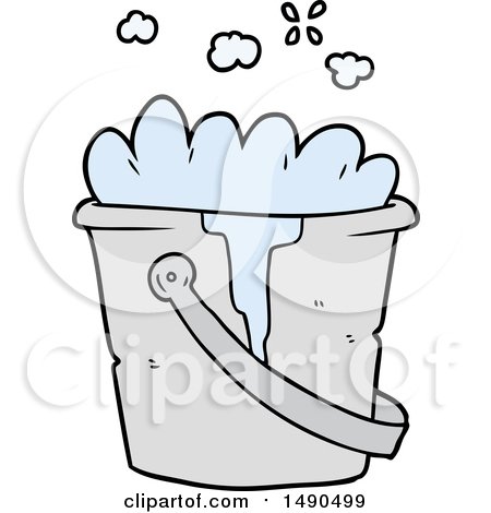 Clipart Cartoon Bucket of Soapy Water by lineartestpilot