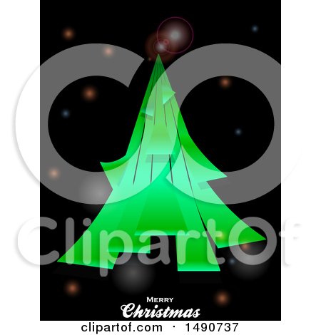Christmas Tree of Stripes over Text - Royalty Free Vector Illustration by elaineitalia