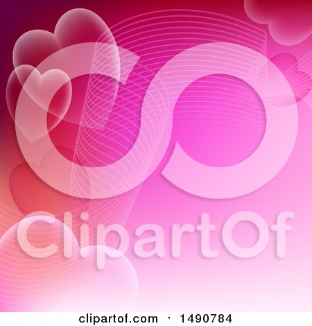 Clipart of a Pink Heart Background - Royalty Free Vector Illustration by dero