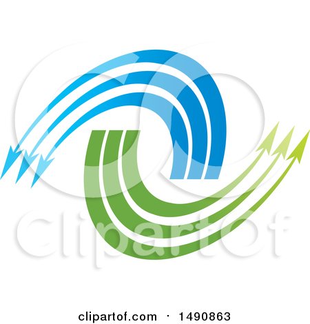 Clipart of a Blue and Green Arrow Design - Royalty Free Vector Illustration by Lal Perera
