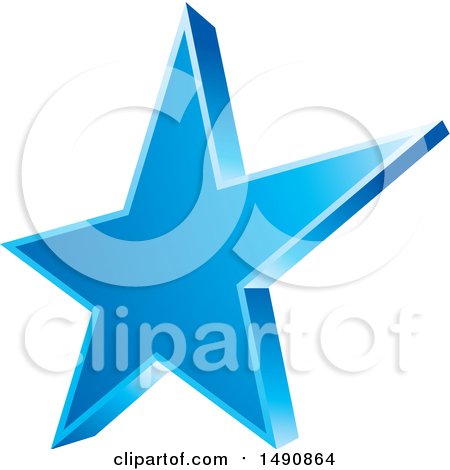 Clipart of a Blue Star - Royalty Free Vector Illustration by Lal Perera