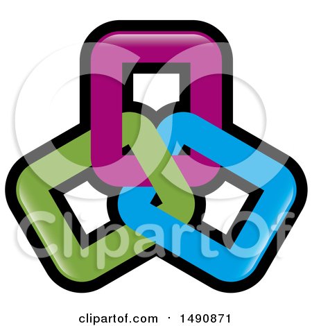 Clipart of a Design of Purple Blue and Green Links - Royalty Free Vector Illustration by Lal Perera