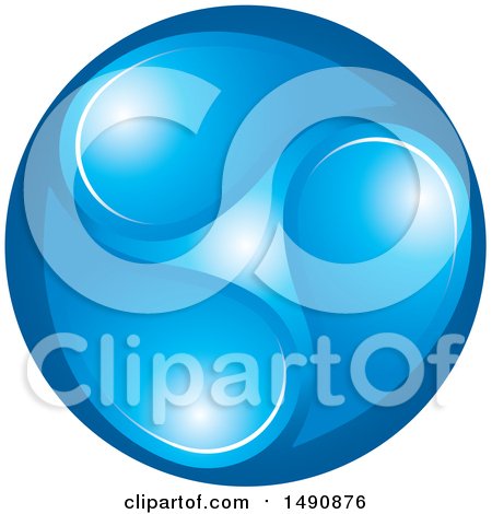 Clipart of a Design of Blue Droplets - Royalty Free Vector Illustration by Lal Perera