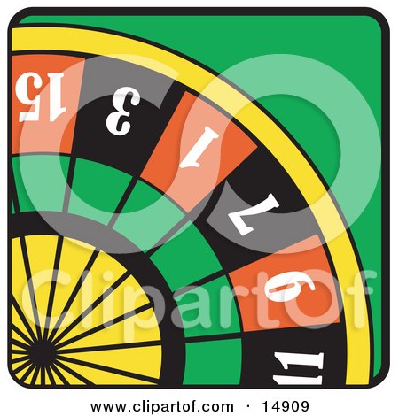 Colorful Roulette Wheel In A Casino Clipart Illustration by Andy Nortnik