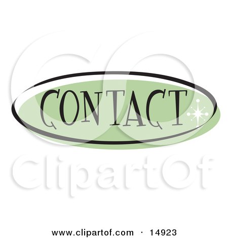 Green Contact Website Button That Could Link To A Customer Service Information Page On A Site Clipart Illustration by Andy Nortnik
