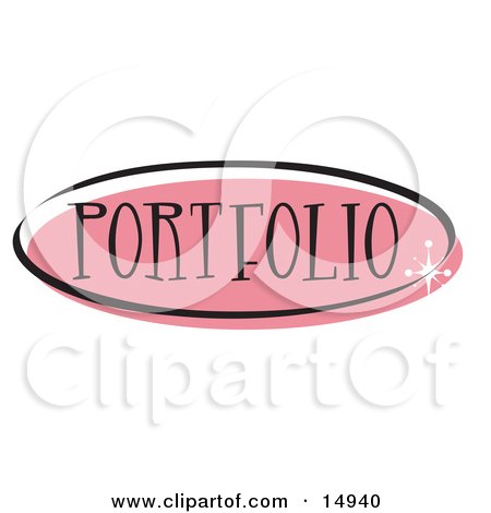 Pink Portfolio Website Button That Could Link To A Gallery On A Site Clipart Illustration by Andy Nortnik