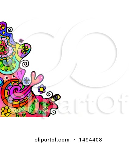 Clipart of a Doodle Watercolor Design, on a White Background - Royalty Free Illustration by Prawny