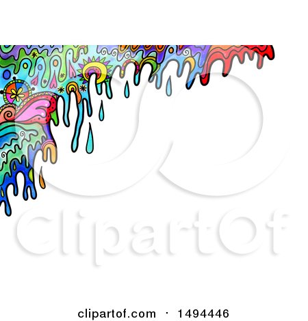 Clipart of a Doodle Watercolor Design, on a White Background - Royalty Free Illustration by Prawny