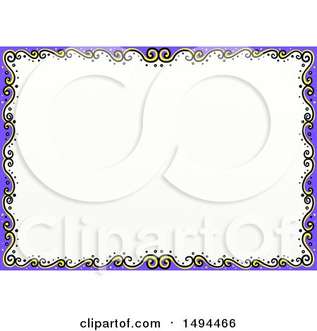 Clipart of a Doodled Border of Swirls, on a White Background - Royalty Free Illustration by Prawny