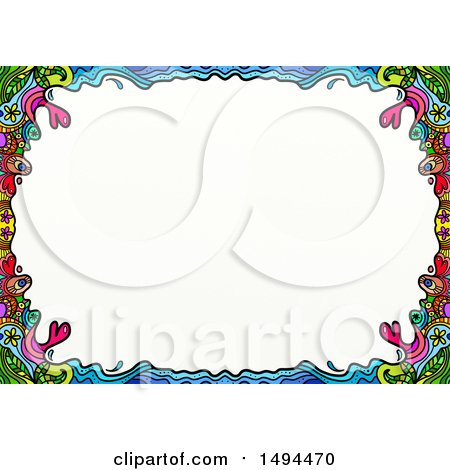 Clipart of a Doodled Border, on a White Background - Royalty Free Illustration by Prawny