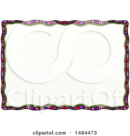 Clipart of a Doodled Border, on a White Background - Royalty Free Illustration by Prawny
