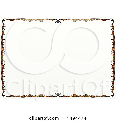 Clipart of a Doodled Border with Swirls, on a White Background - Royalty Free Illustration by Prawny