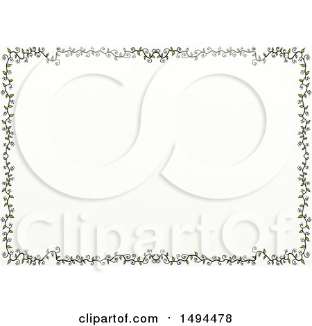Clipart of a Doodled Border of Leafy Vines, on a White Background - Royalty Free Illustration by Prawny