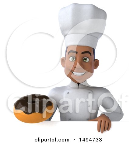 3d Young Black Male Chef, on a White Background Posters, Art Prints by