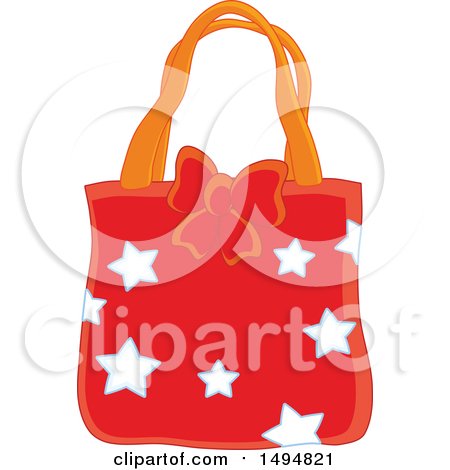 Clipart of a Christmas Gift Bag - Royalty Free Vector Illustration by Alex Bannykh
