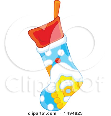 Clipart of a Christmas Stocking - Royalty Free Vector Illustration by Alex Bannykh