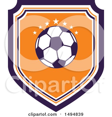 Clipart of a Soccer Ball and Shield Design - Royalty Free Vector Illustration by Vector Tradition SM