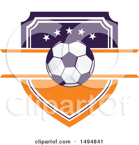 Clipart of a Soccer Ball and Shield Design - Royalty Free Vector Illustration by Vector Tradition SM