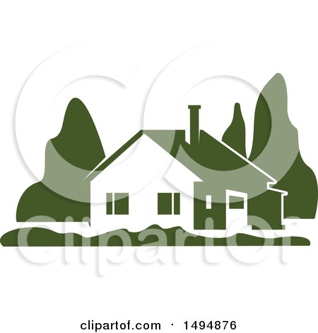 Clipart of a Green Home Design - Royalty Free Vector Illustration by Vector Tradition SM